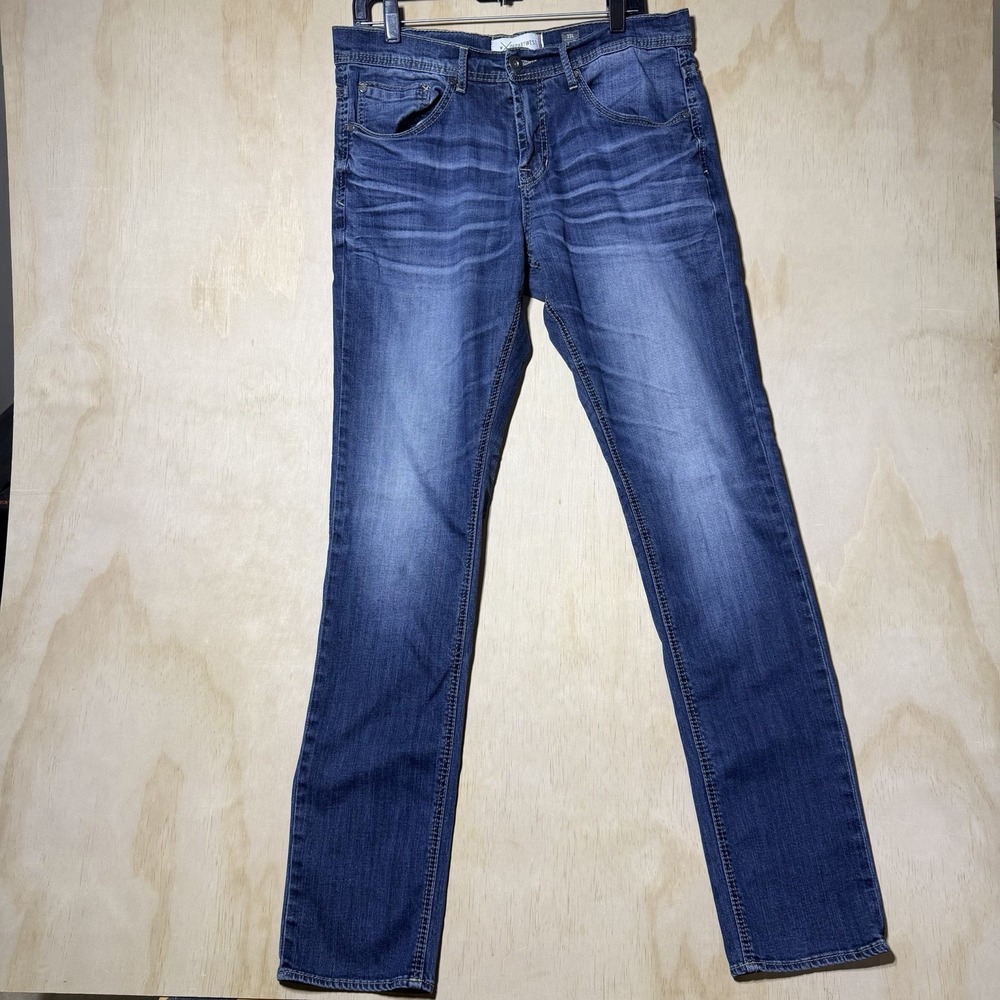 Departwest Seeker Taper Mens Jeans 33L Blue Stretch Denim Slim Tapered Fit